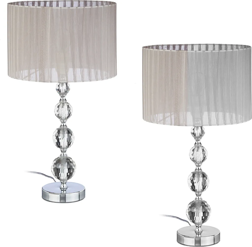 Luminaire d'appoint aspect cristal - Lot de 2 lampes de salon design élégant