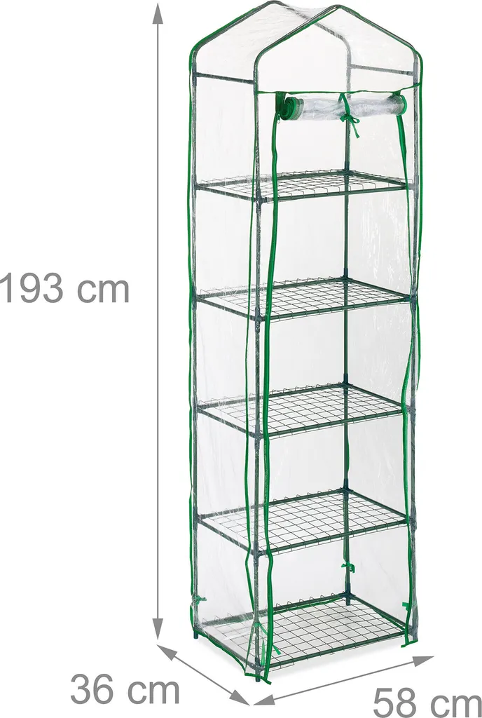 Serre de Balcon Verticale PVC Résistant avec Porte Zippée et Structure Métal