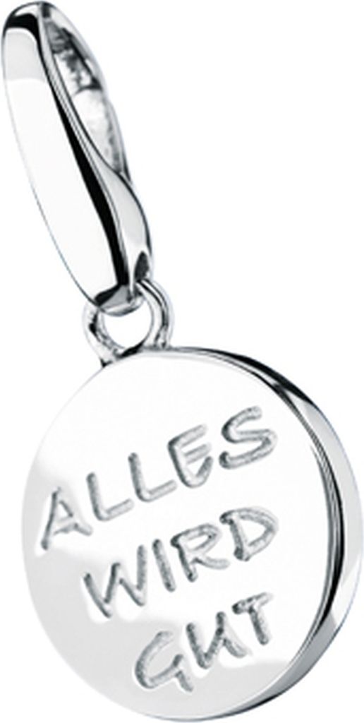 Charm Giorgio Martello Milano Schriftzug Alles wird gut, Silber 925 Silber Onesize