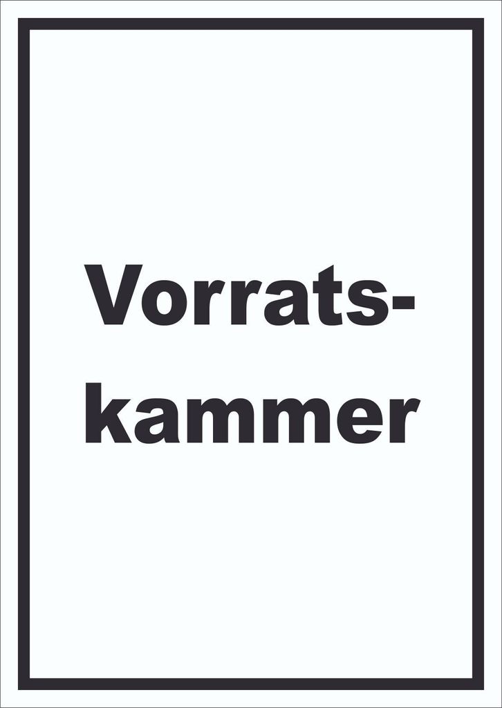 Vorratskammer Schild mit Text Pantry Reserve hochkant A1 (594x841mm)