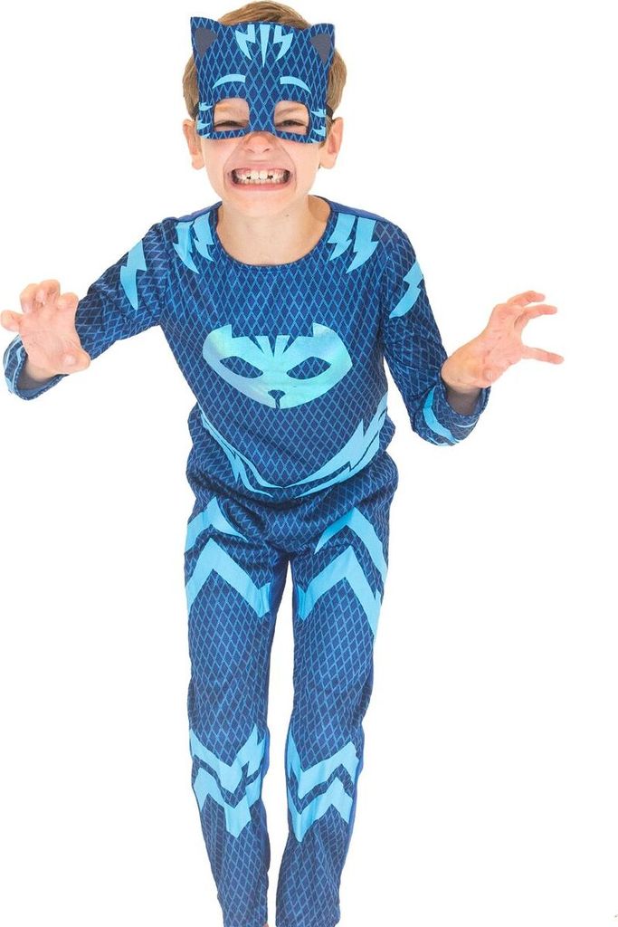PJ Masks Kostüm Catboy für Kinder von Vorne die Finger zu Katzenkrallen geformt