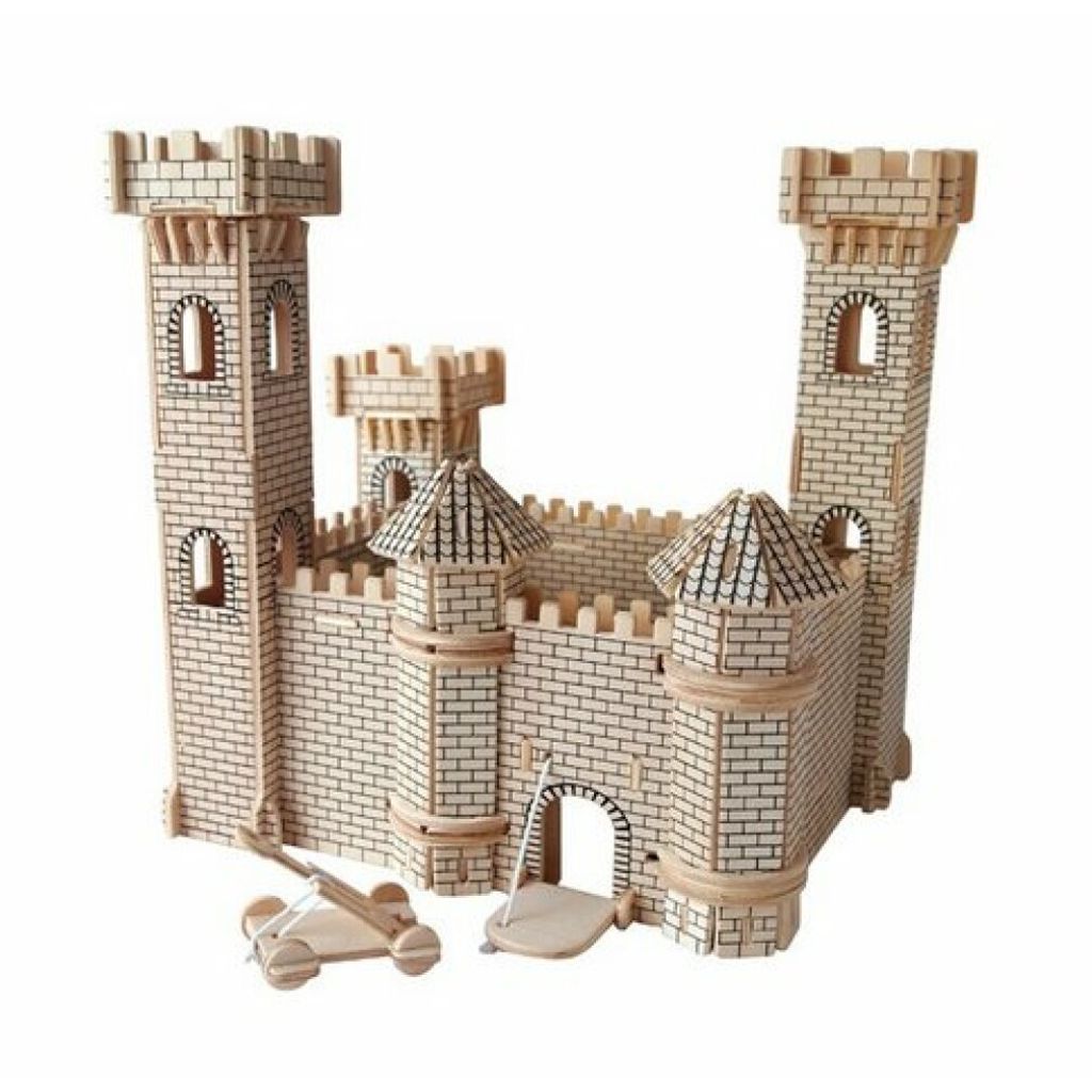 WOODEN TOY , WCK 3D-Puzzle Weißes Haus bunt