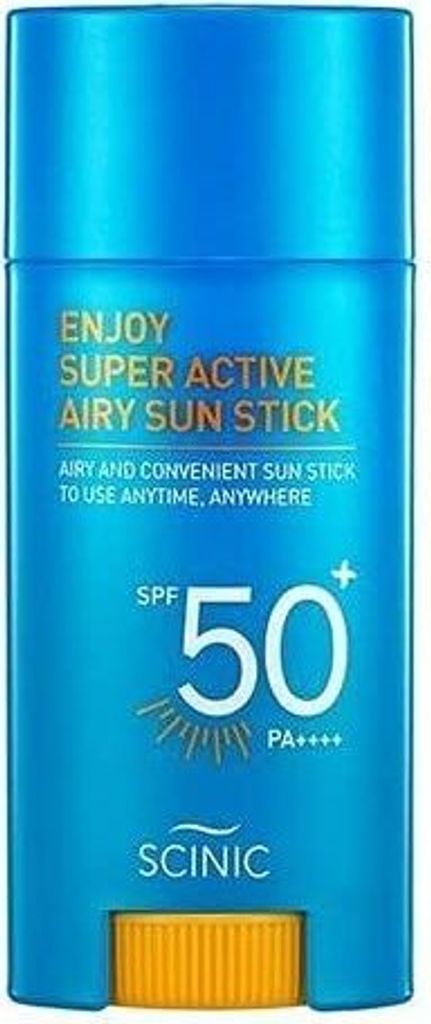 SCINIC Enjoy Super Active Airy Sun Stick SPF50+ PA++++ 0.53oz (15g) | Strong UV Protection Anytime, Anywhere Air-light, Clear Airy Sun Stick | Korean