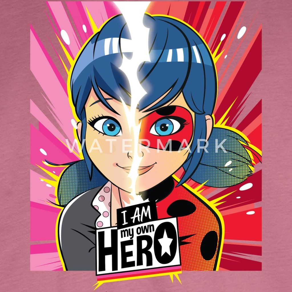 Spreadshirt Miraculous I Am My Own Hero Ladybug Marinette Kinder Premium Langarmshirt, 134/140 (8 Jahre), Mauve