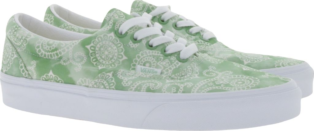 VANS ERA Sneaker Canvas-Schuhe für Damen und Herren mit Paisley-Muster VN0A54F173C1 Grün/Weiß, Größe:44
