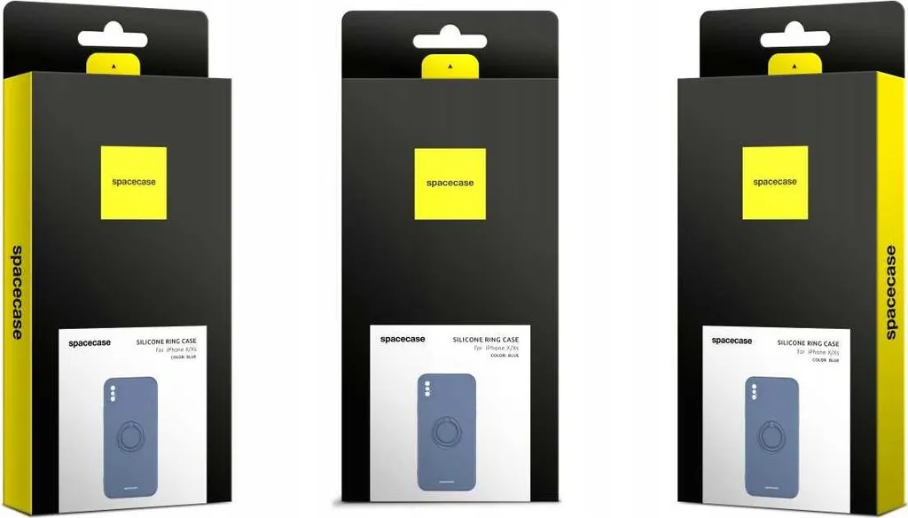 Cover iPhone X/Xs Silicone Blu SPACECASE - Ring Holder e Grip Totale - 9