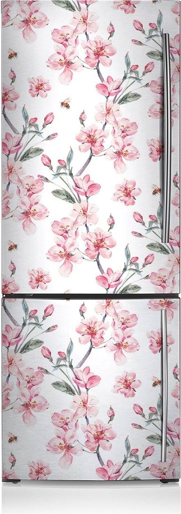 Kühlschrankmagne Kühlschrank Aufkleber Magnetfolie Dekoration 60x205 cm - Subtile Blumen