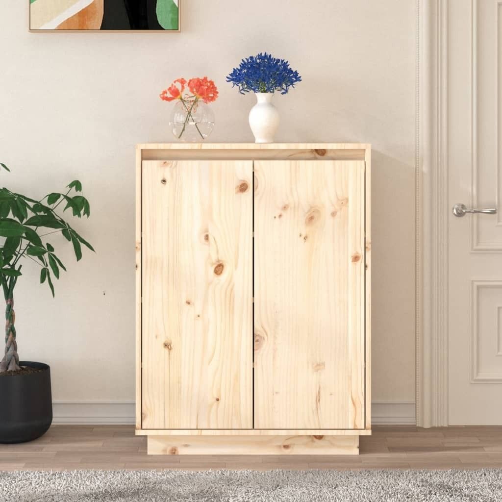 vidaXL Schuhschrank 60x35x80 cm Massivholz Kiefer - Schuhschrank - Schuhschränke - Schuhschrank Holz - Flurschrank