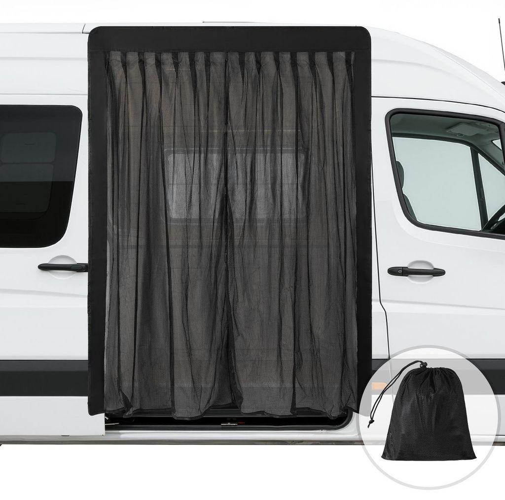 Ikodm Auto Moskitonetz für Autotür 150×110 cm Magnetisches Insektenschutz Fliegengitter für Auto Camping Van SUV