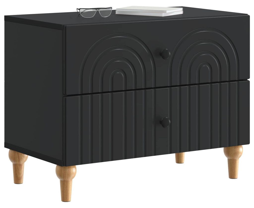 vidaXL Nachttisch Schwarz 62 x 34,5 x 48 cm Holzwerkstoff