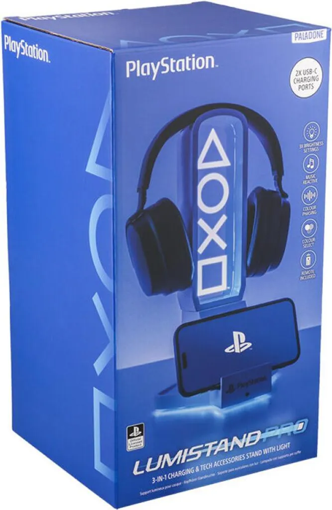 Support casque Playstation rétroéclairé 30 cm à haute stabilité