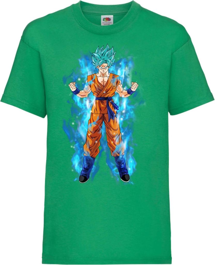 Kinder T-Shirt Dragon Anime Manga Ball Z 05 Saiyan Form, 3-4 Jahr - 104 / Grün