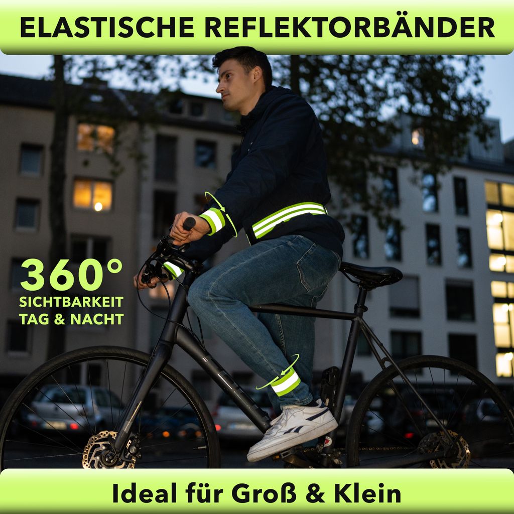 6er Set Reflektorband Reflektierend Joggen Fahrrad Laufen Sichtbar  Leuchtend