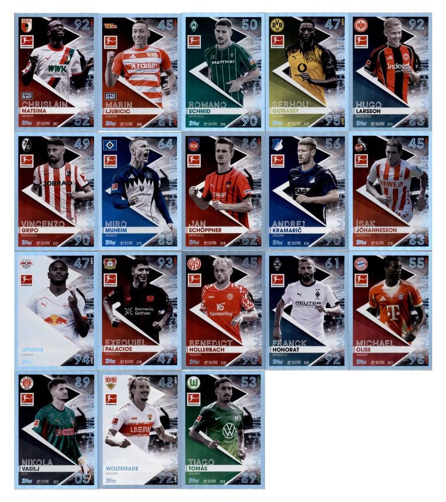 Topps Match Attax Bundesliga - 2025/26 - Alle 18 Matchwinner