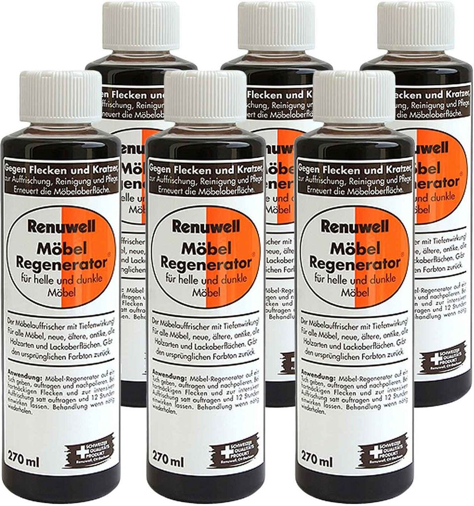 Renuwell Möbel-Regenerator Holzpflegemittel Spar-Set 6 x 270 ml
