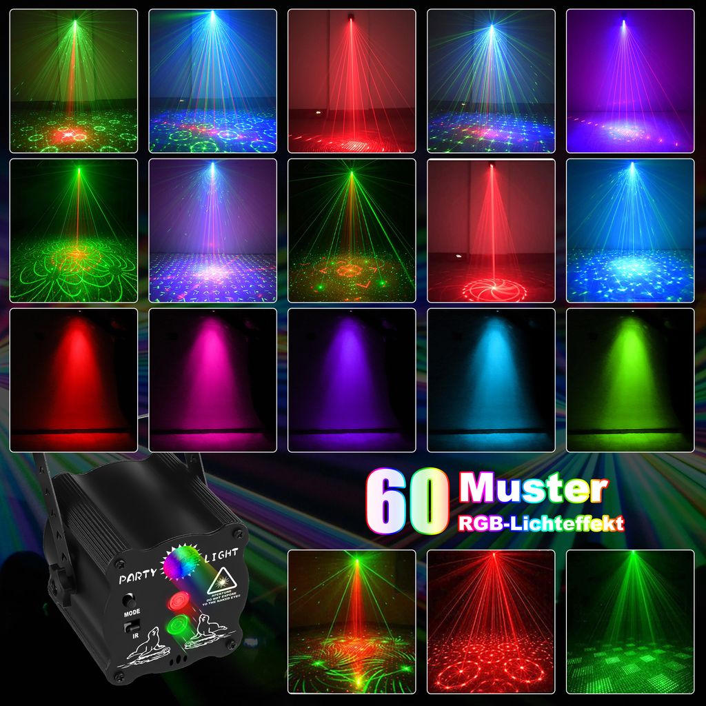 DJ disco pódiové párty svetlá - RGB LED stroboskopické Obrázok produktu 3
