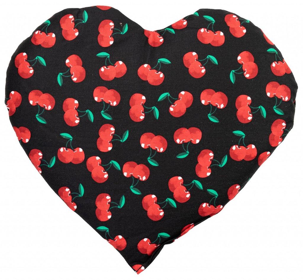 GIRAFFENLAND Leinsamenkissen Herz - ca. 30x25cm cherry-black - Wärmekissen für Mikrowelle und Backofen - Körnerkissen, ein charmantes Geschenk