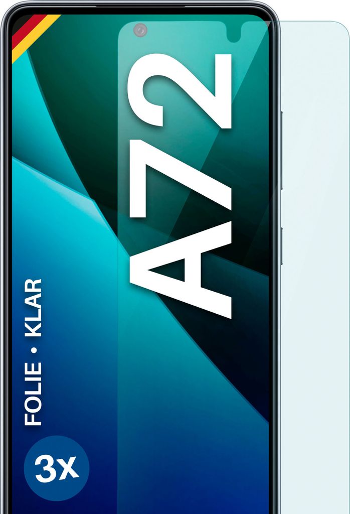 moex 3x Schutzfolie kompatibel mit Samsung Galaxy A72 - Displayschutzfolie dünn Folie, Klar