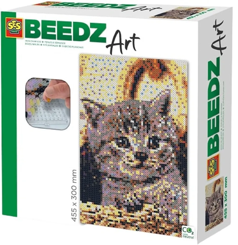 Beedz Chat SES Creative 06006 Perles à Repasser Sans PVC Multicolores 5+
