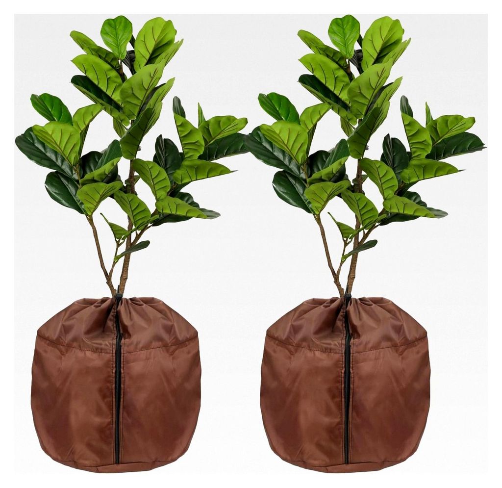 Topfschutz für Pflanzen im Winter, 45*50 cm, 2 Stück, Thermo Winterschutz mit Reißverschluss und Kordelzug, Winterzelt für Frostschutz und Wurz...