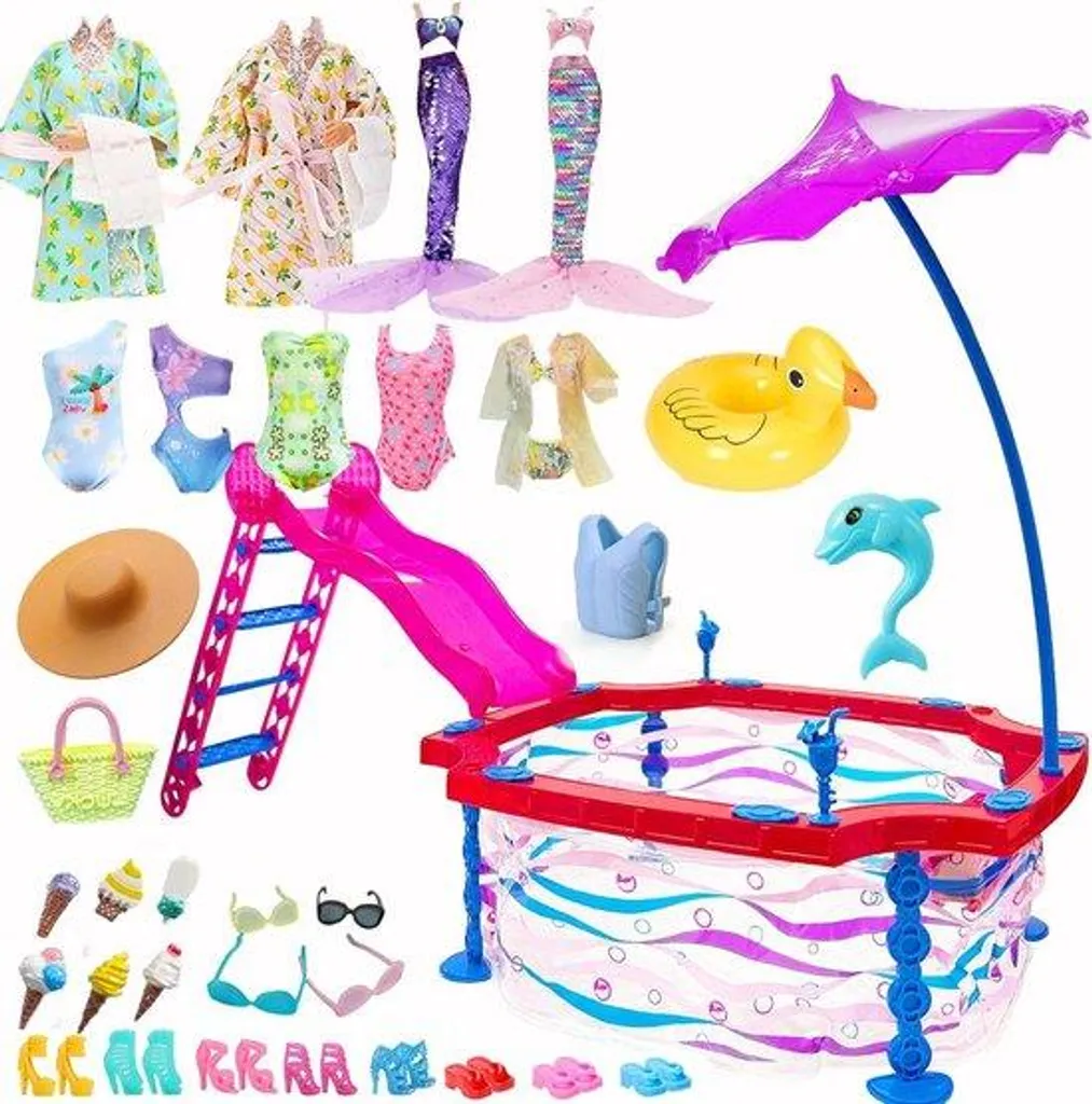 Piscine gonflable pour enfants avec toboggan intégré et jeux d'eau