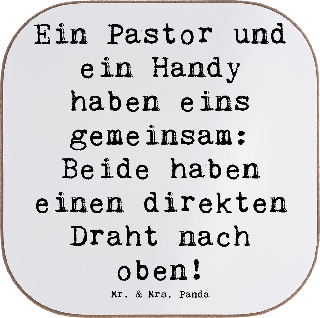 Mr. & Mrs. Panda Tischuntersetzer Spruch Pastor Verbindung - Weiß - Geschenk, Untersetzer Glas, Glaube und Technik, Geschenke für Berufstätige, ...