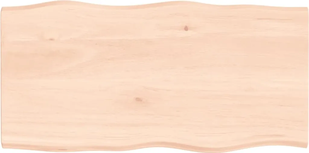 Piano Tavolo Rovere Massello 100x50x2 cm Bordi Vivi SYFAX™ Naturale