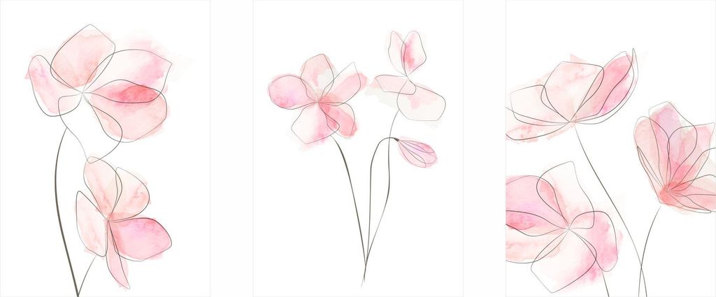 Posterset - rosa Blumen PLN019