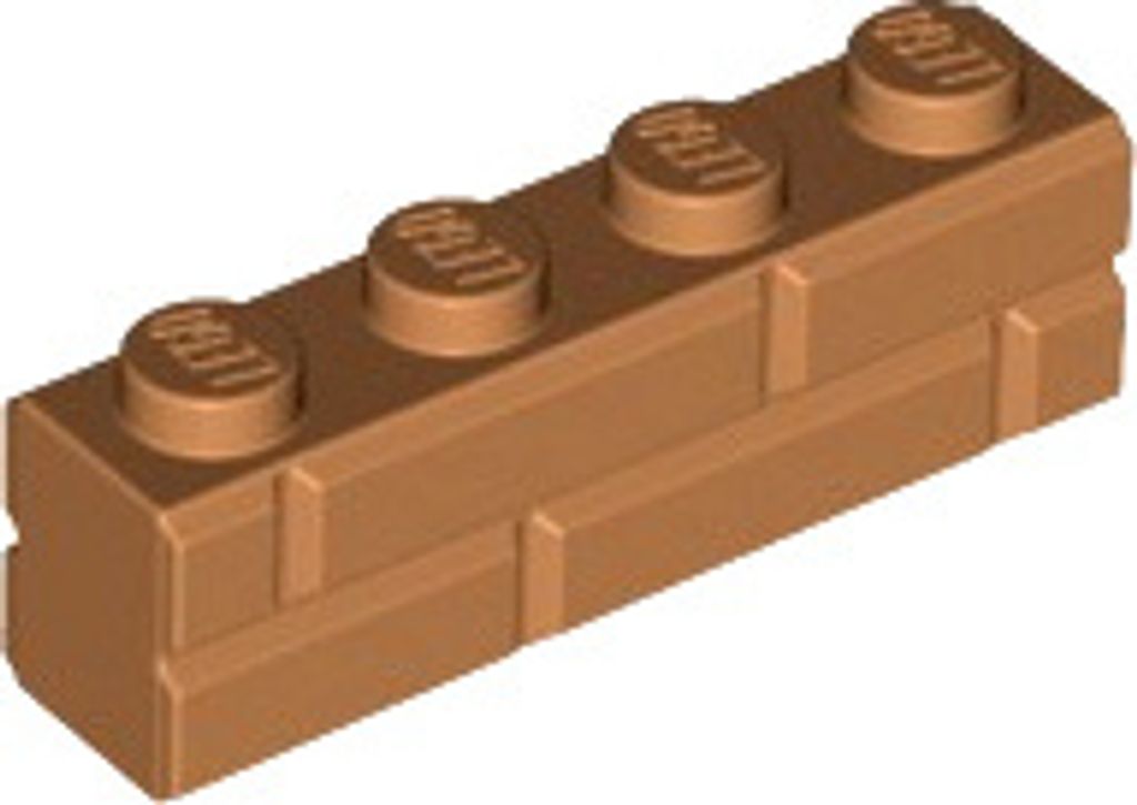 25x Mauerstein 1x4 , Mittel-Nougat