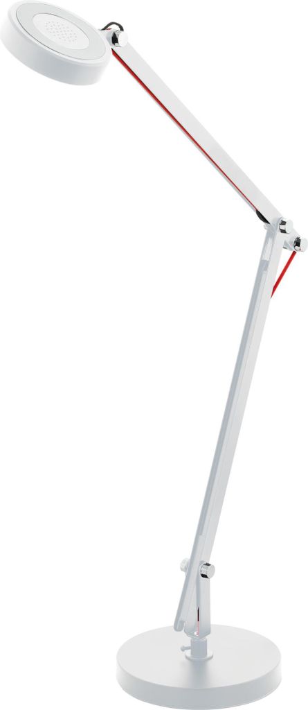 EGLO LED Tischlampe PICARO 1, Tischleuchte, Schreibtischlampe aus Stahl, Nachttischlampe, Bürolampe in weiß, mit Schalter,