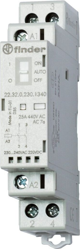 Finder Installationsschütz 24VAC/DC,1S+1Ö,LED 22.32.0.024.4540 (223200244540)
