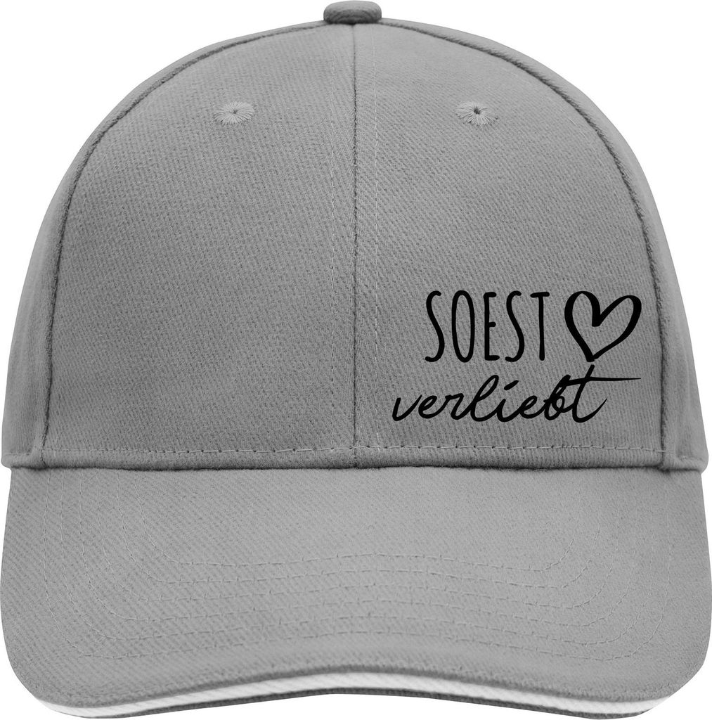 Huuraa Cappy Mütze Soest verliebt Dark Grey/White Baumwolle 6-Panel Kappe Geschenkidee