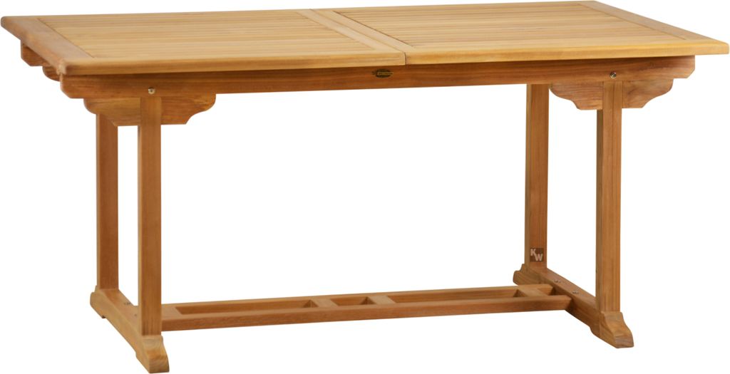 Gartentisch Teakholz Ausziehtisch Tivoli 120 -> 170x75 cm als ausziehbarer Teak Holztisch, flexibel, unbehandelt & rechteckig
