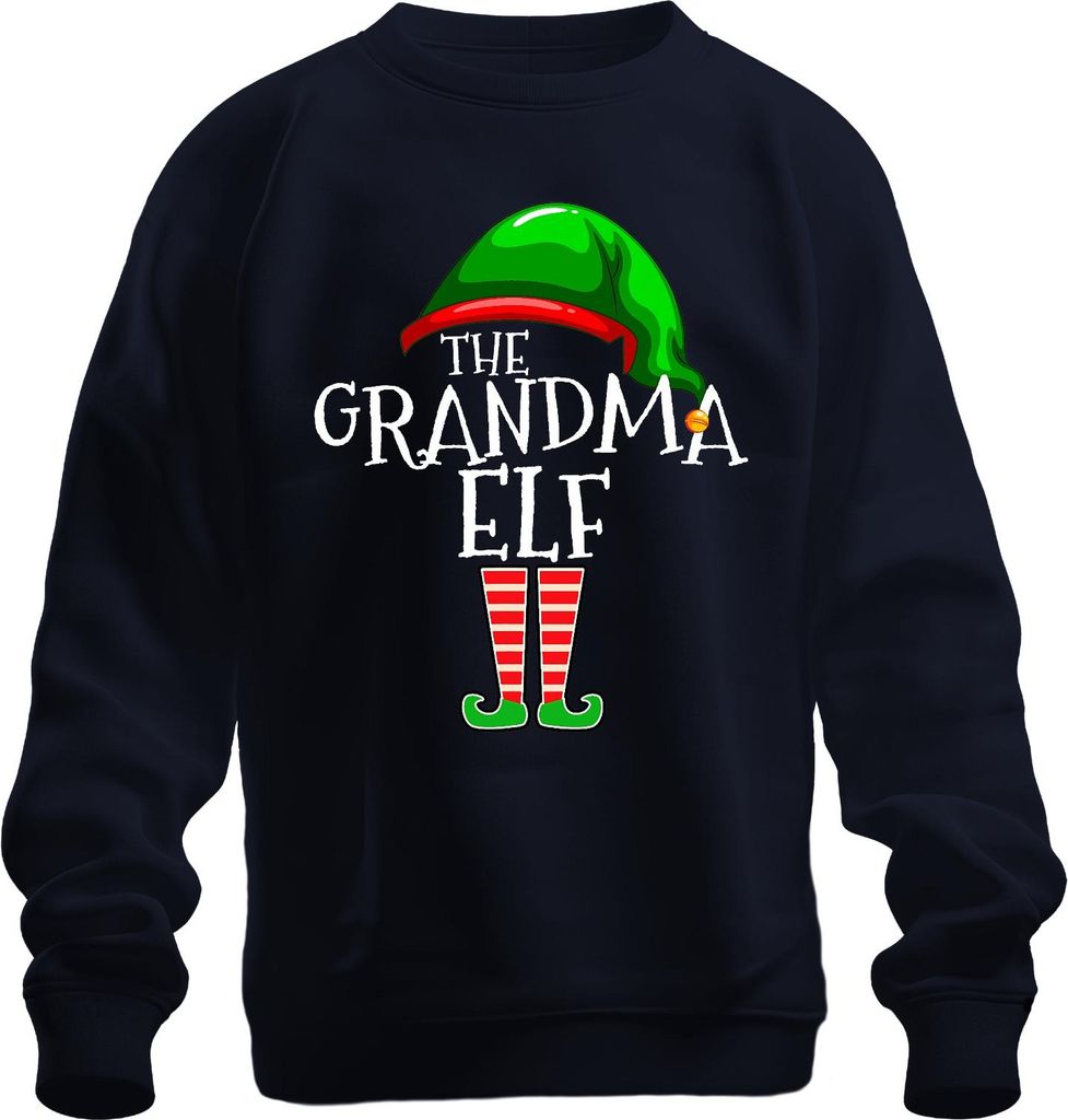 The Grandma Elf Weihnachten Oma Geschenk gestreifte Beine lustig Uni Sweatshirt Pullover, Navy, M
