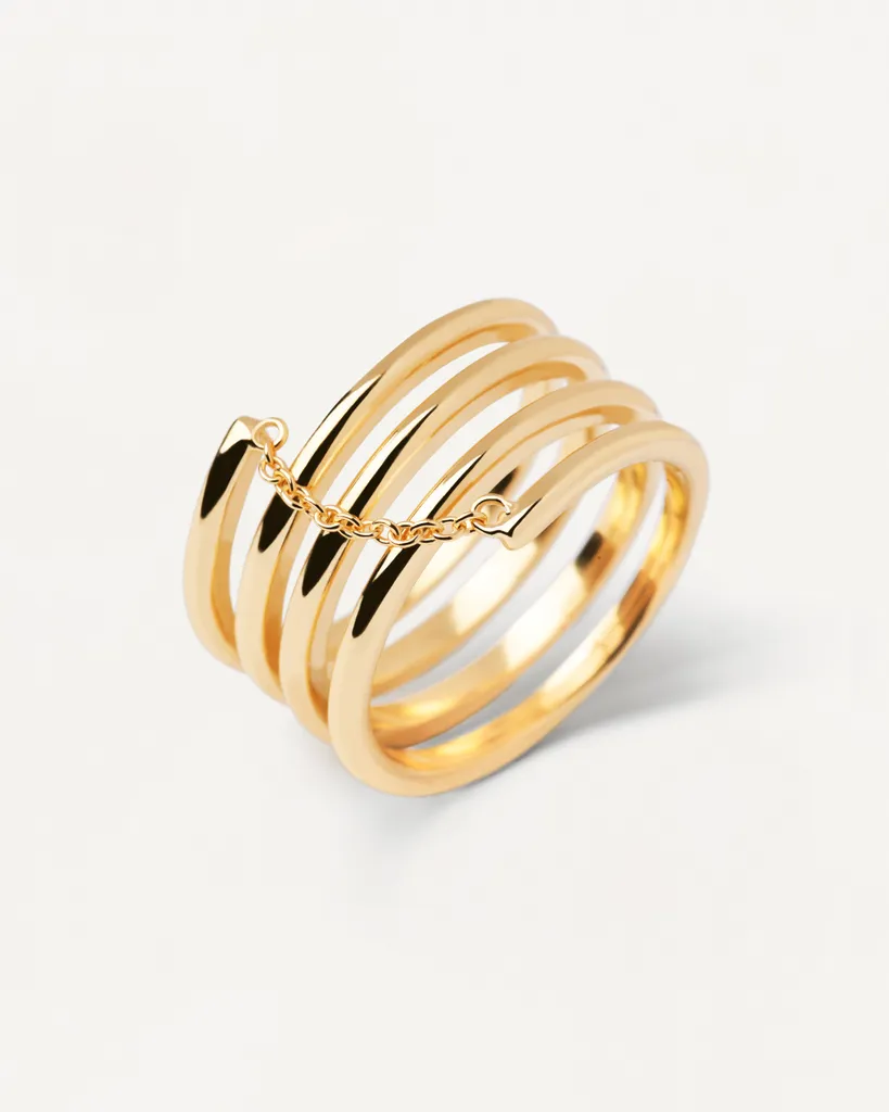PDPAOLA Spring Gold Ring - Anello Spirale Infinita Argento Oro 18K - 2