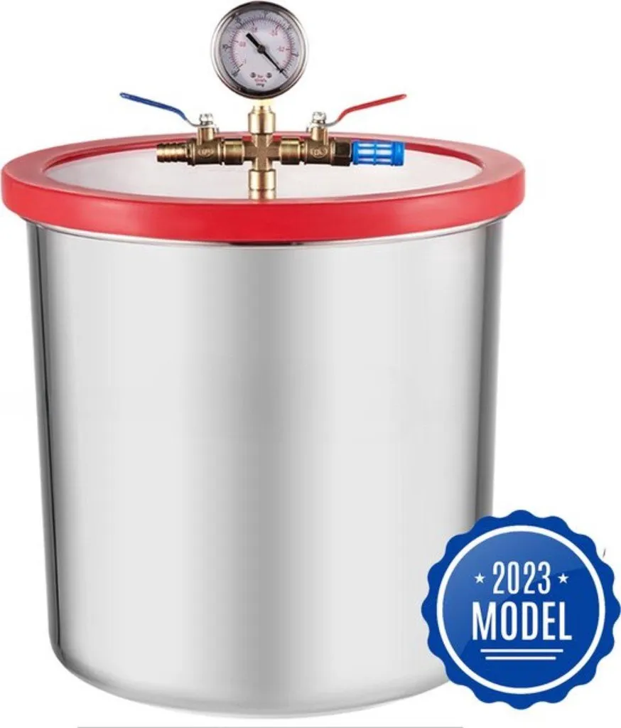 Chambre de dégazage 20L inox grise pour stabilisation de la résine