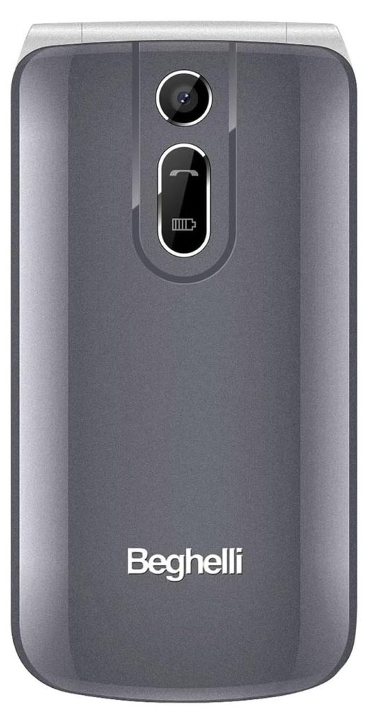 Beghelli Senioren-Handy SLV18N ECO – Dual-SIM, SOS-Notruftaste, große Tasten, Freisprecheinrichtung, GSM, grau