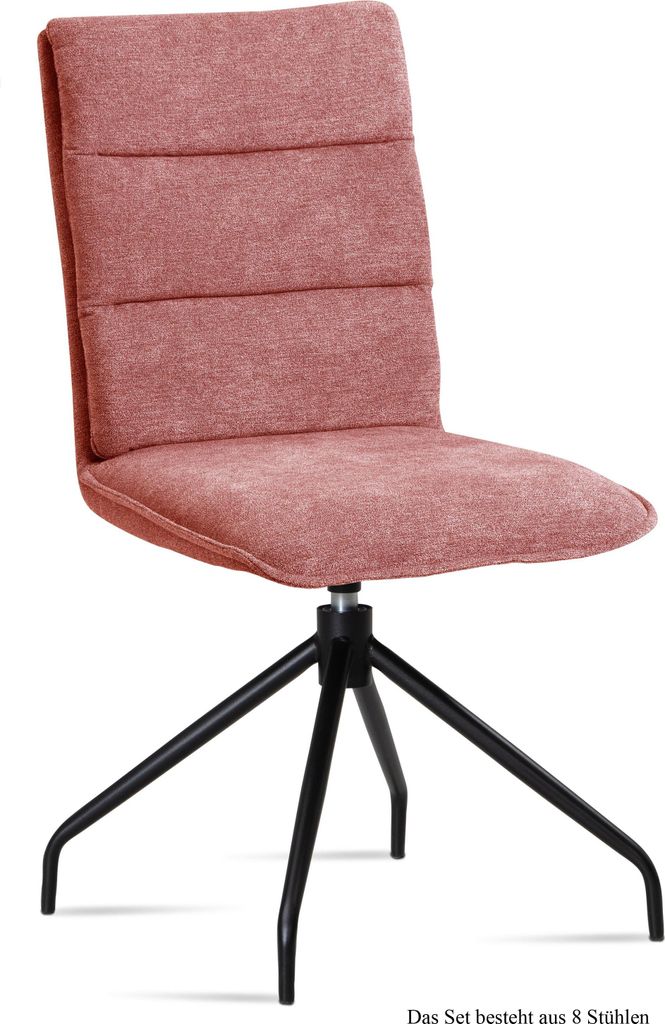 Esszimmerstuhl drehbar (8er-Set) Donata 47x92x60 Schwarz/Rosewood