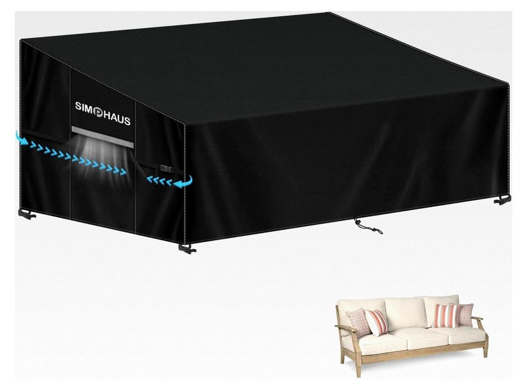 Schutzhülle für 2-Sitzer Gartenbank, wasserdicht, winterfest, 420D Oxford-Gewebe, 185x85x81/61cm