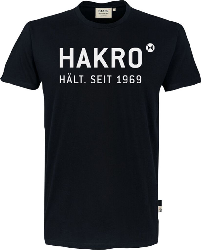 HAKRO T-Shirt Logo 1969, schwarz, M Produktbild 