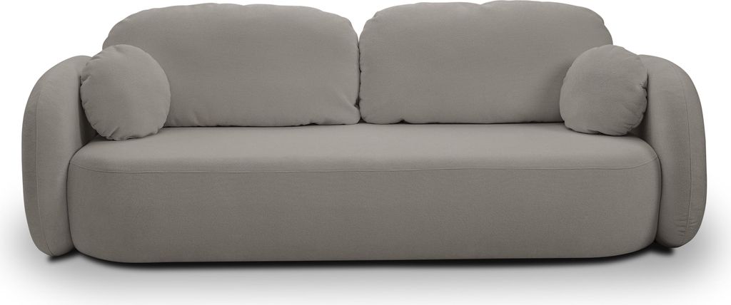 Sofa AMICO mit Schlaffunktion, Schlafsofa, Wohnzimmersofa, Couch, Soffa, Bettsofa, Bucle-Stoff – Grau SICURO 75