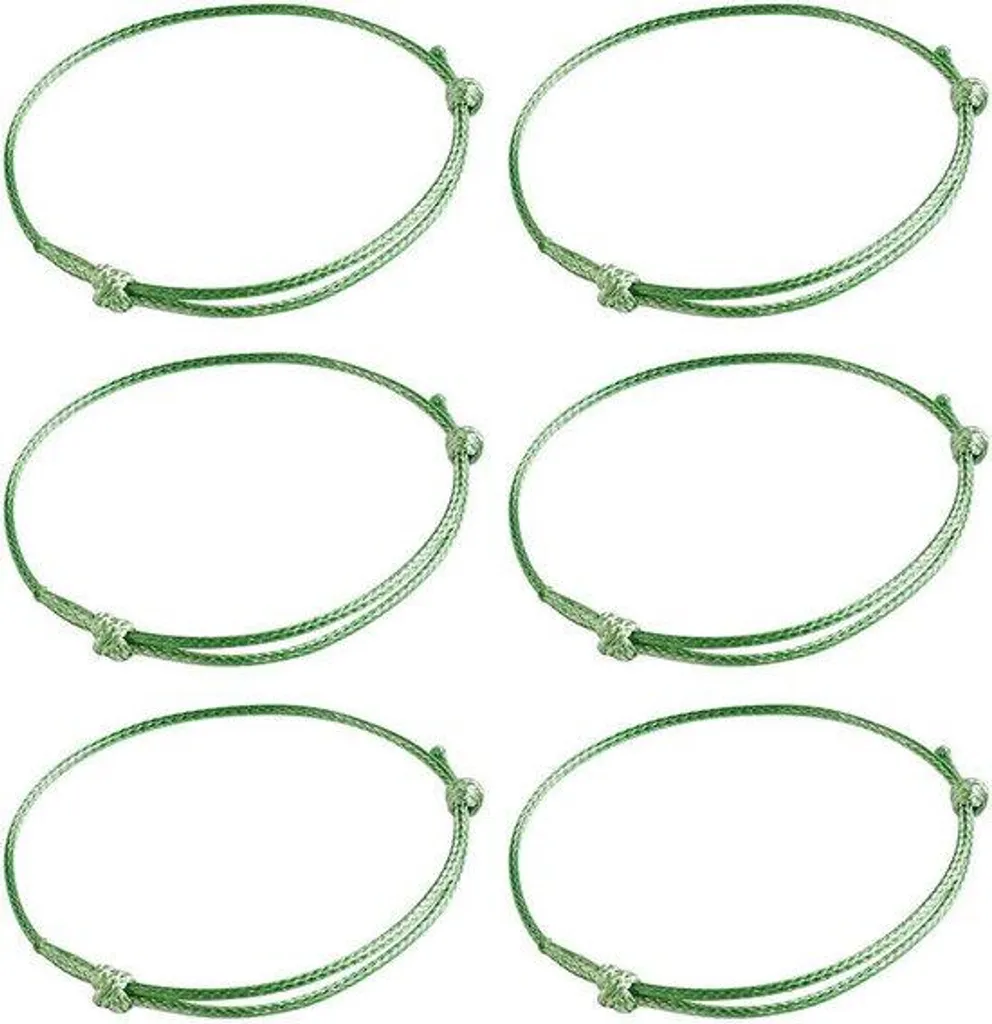 Bijou artisanal : bracelet cordon réglable vert pastel pour jeune fille