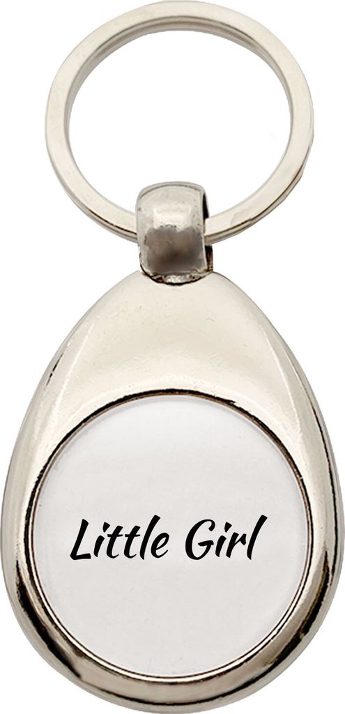 Huuraa Schlüsselanhänger Little Girl Schriftzug Metall Schlüsselring Einkaufswagenchip Geschenkidee