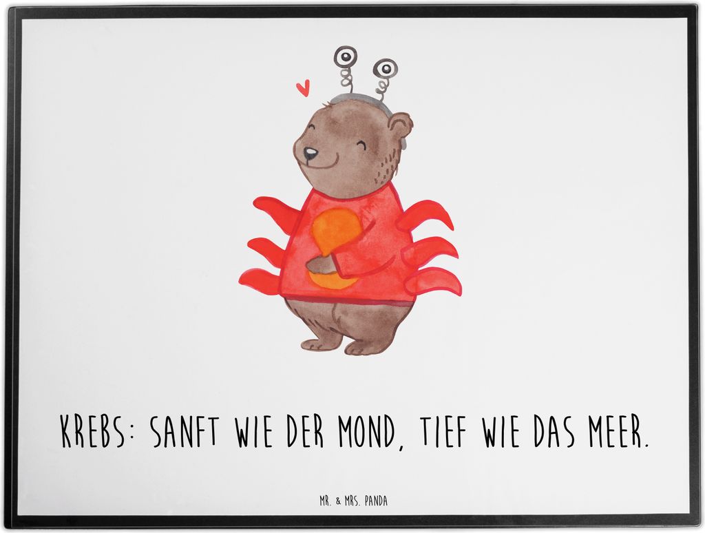 Mr. & Mrs. Panda schreibtischunterlage Krebs Astrologie - Weiß - Geschenk, schreibtischunterlagen, Schreibunterlage, Unterlage Schreibtisch, Gebur...