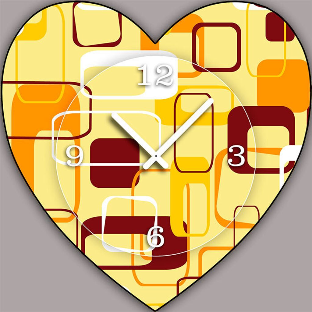 V146 Dixtime Designer Wanduhr, Wanduhren, Vintage Modell Herz