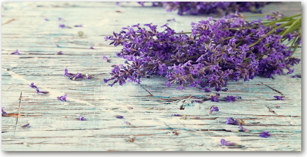 Tulup Leinwandbild - 140x70 cm - Wandkunst - Drucke auf Leinwand - Leinwanddruck - Blumen & Pflanzen - Lila - Lavendel