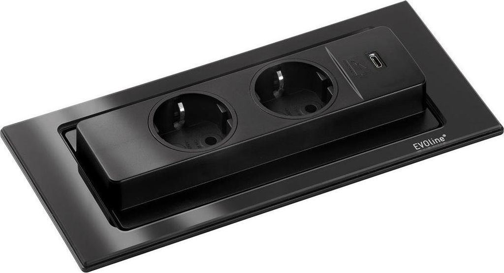 Evoline® BackFlip USB C, zásuvkový prvok, so zásuvkami Obrázok produktu 