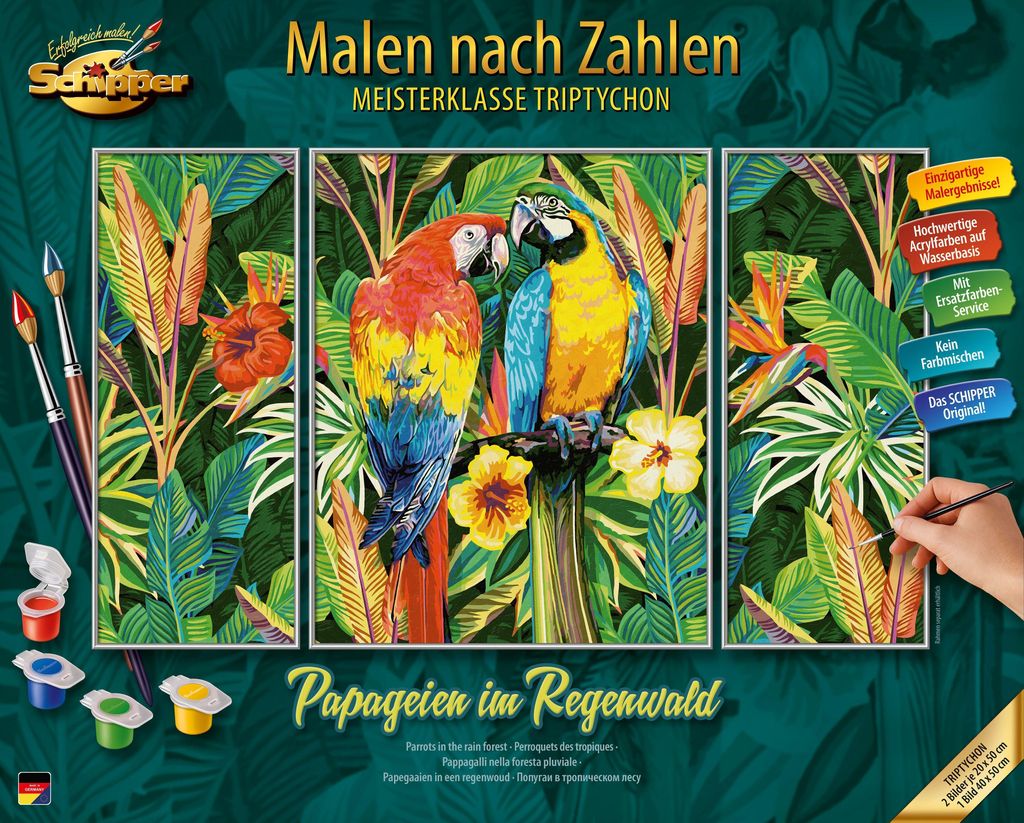 Schipper Malen nach Zahlen - Papageien im Regenwald Produktbild 