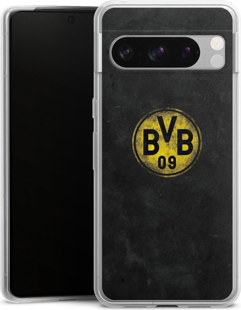 DeinDesign Slim Hülle für Google Pixel 8 Pro Silikon Case Ultra Dünn Handyhülle BVB Borussia Dortmund Fanartikel