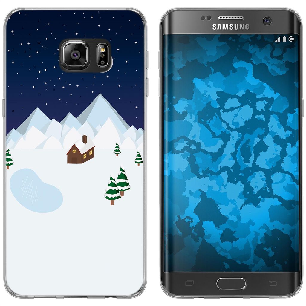 PhoneNatic Case kompatibel mit Samsung Galaxy S7 Edge Silikon-Hülle X Mas Weihnachten Winterwonderland M6